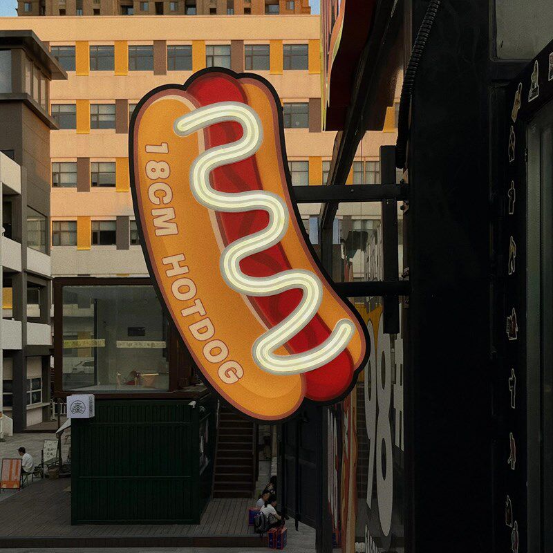 面 面包甜品店门头招牌定做异形压克力侧招灯箱卡通图案户外广告
