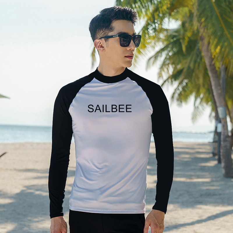 潜水服男 防晒长袖泳衣冲浪服浮潜服潜水衣男泳衣上衣水母衣套装