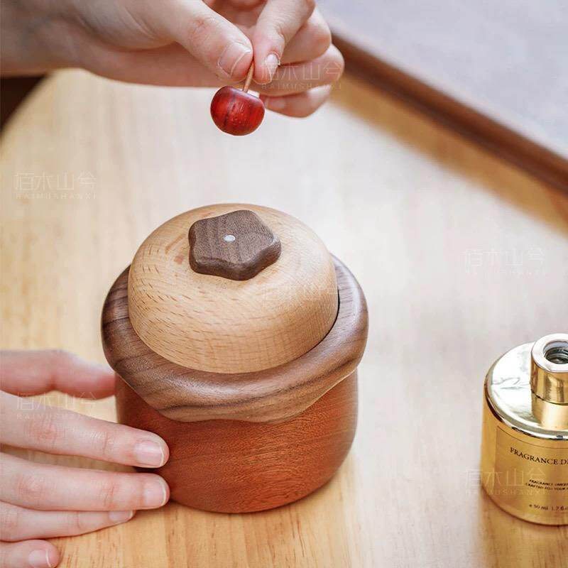 实木牙签盒家用创意可爱卡通牙签盒棉签盒牙线收纳盒乔迁