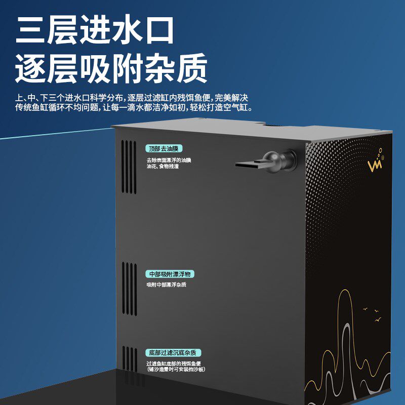 2025新款溪流缸侧滤自循环客厅桌面南美风超白玻璃造景免换水鱼缸