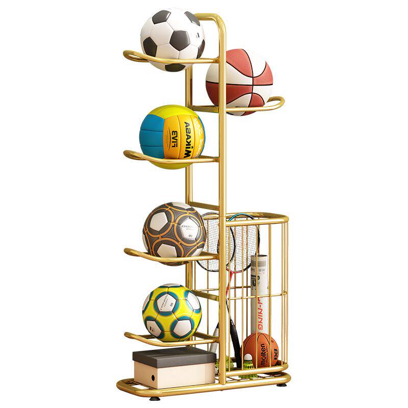 篮球收纳层架落地多层球架家用室内儿童足球排球置物架羽毛球收纳