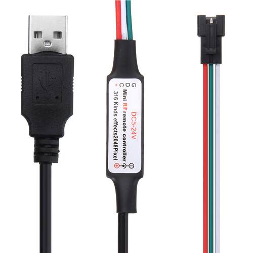 WS2812B幻彩5V LED灯条控制器无线RF14键17键USB接口全彩效果控制