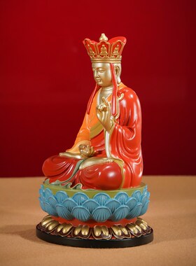 黄铜摆件《娑婆三圣之地藏王》佛像摆件客厅玄关家居工艺品装饰品