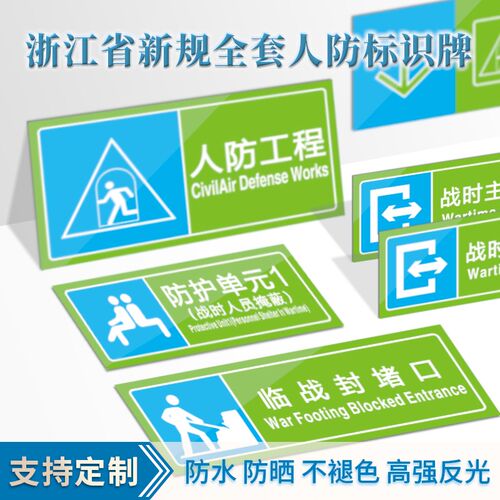 人防标识牌防空地下室应急掩蔽场所警示牌出入口人防指示牌定制