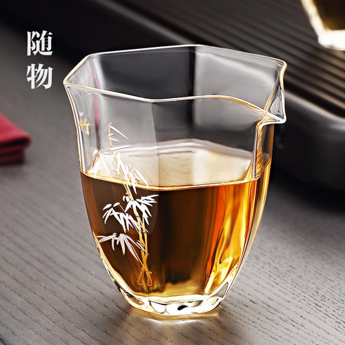 玻璃公道杯单个日式加厚耐高温公杯茶海分茶器透明功夫茶具倒茶杯