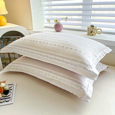 小清新纯棉枕套一对装全棉30x50枕头套40x60单个48*74内胆枕芯套