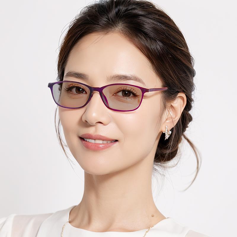纯水晶眼镜女款感光变色石头镜防辐射紫外线天然太阳镜墨镜中老年