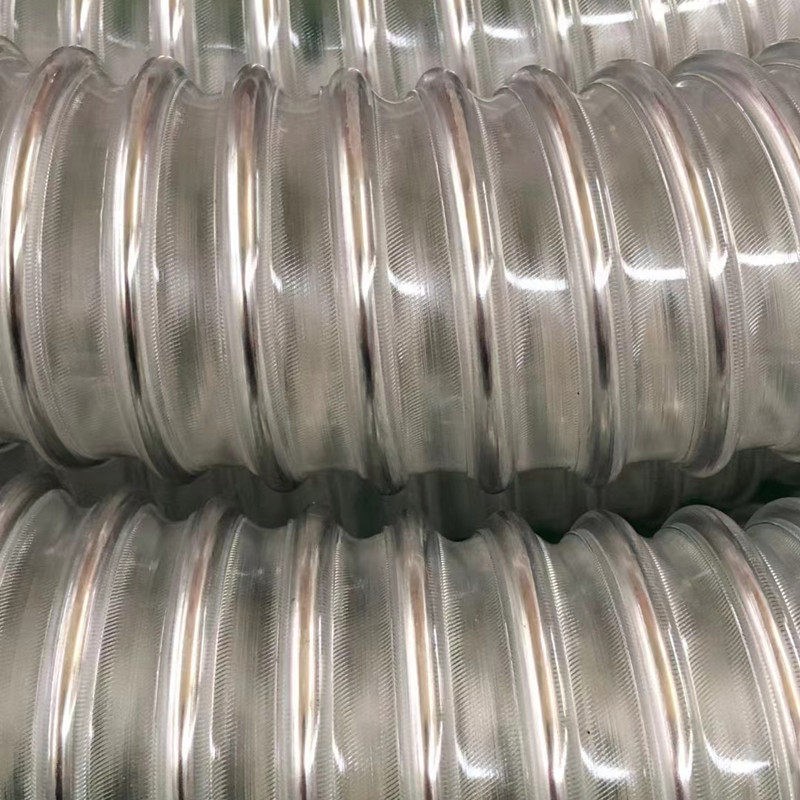 聚氨酯PU内平食品级不锈钢304钢丝软管聚醚型粉体输送抽吸软管