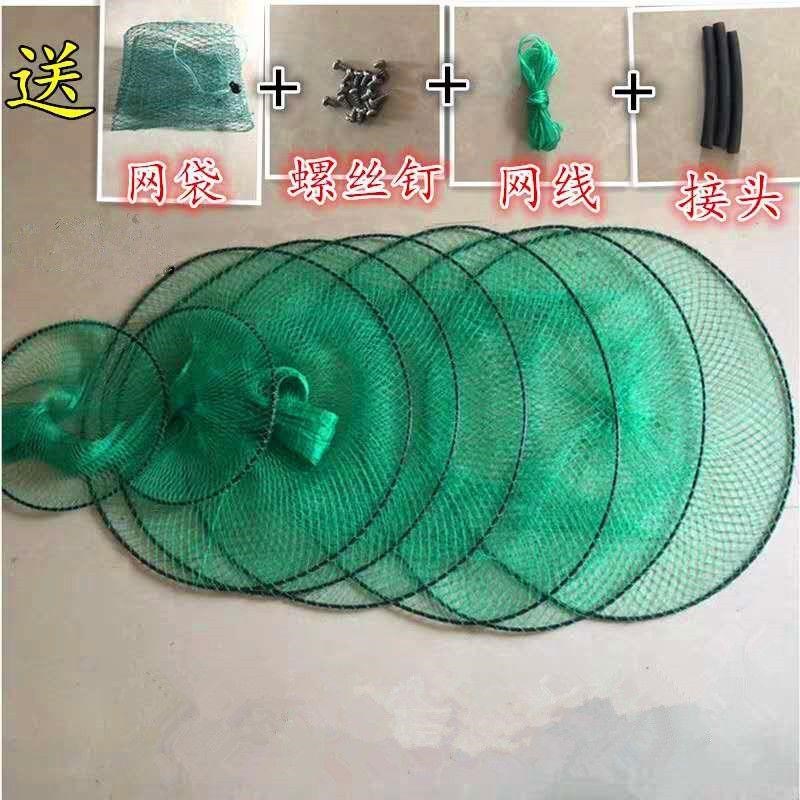 超长超大物渔护手工编织渔网可折叠黑坑鱼护鱼网兜防挂加粗尼龙线
