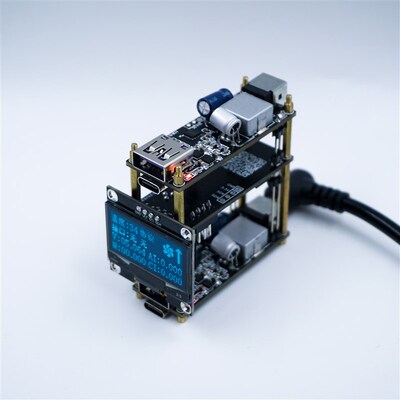 OLED屏PD100W快充模组 双路加屏幕充电模组 多协议快充SW3518模组