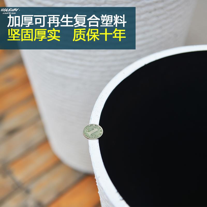。落地花瓶高款北欧客厅卧室花盆大口径简约现代塑料树脂金钱树专