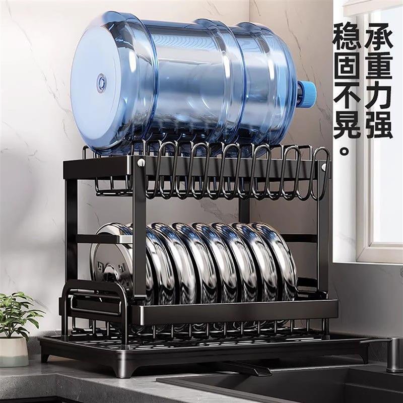 厨房置物架多功能杯架双层碗碟架收纳层架子家用滤水碗盘碗架沥水