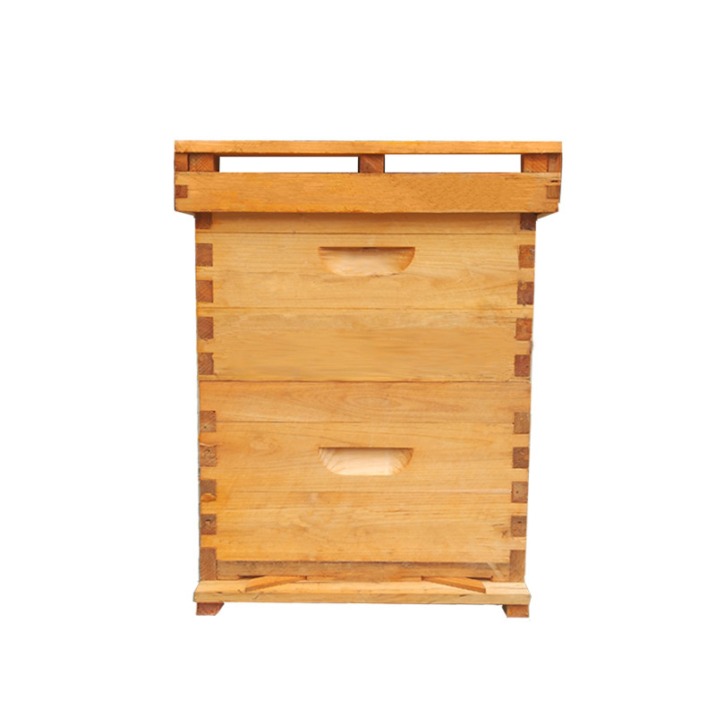养蜂工具用品蜂具标准蜂箱全杉木煮蜡双层高箱专业厂家隔板铁纱盖