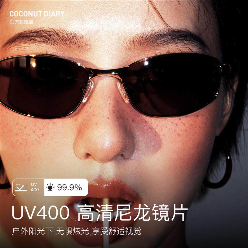 新款小棕镜 欧美复古偏光墨镜女款级感男骑行护目镜白敬亭同款