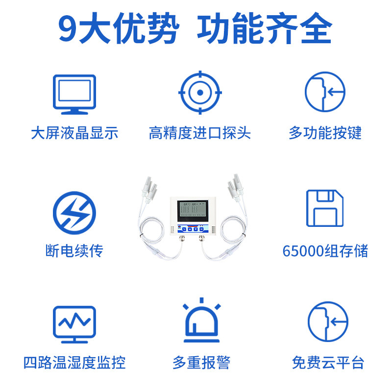 乙太网温湿度记录仪多监视器工业ETH远程网路接口RJ45液晶温度计