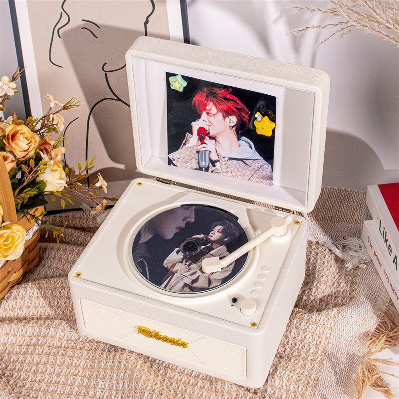 雷克森ML630CD机蓝牙音响播放器收音皮革复古光盘留声唱片机礼物
