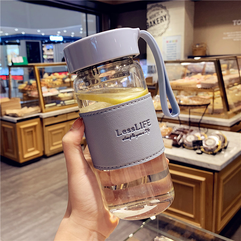 水杯2021新款滤网玻璃杯女士高颜值夏季便携双层带茶隔泡花茶杯子