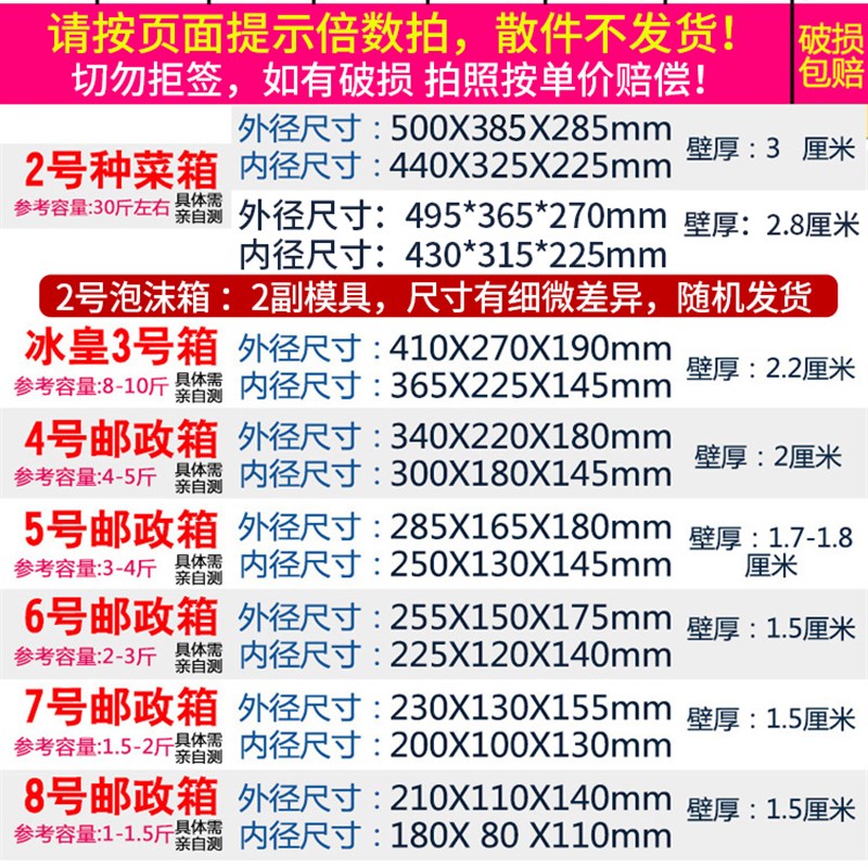 邮政快递水果生鲜专用泡沫箱盒子保温箱冷藏泡沫345678号定制批发