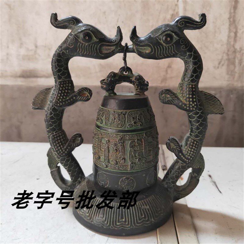 金钟青铜器仿古摆件双龙编钟 家居装饰品 古代曾侯乙乐器古玩