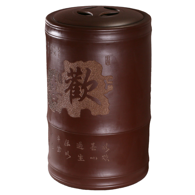 宜兴原矿紫砂米缸大号家用米桶面缸密封防潮防霉防虫25斤50斤100