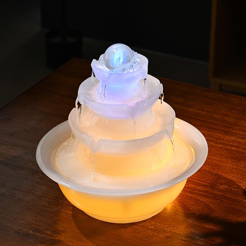 办公室时来运转风水轮流转循环水客厅流水生财摆件八方来财聚宝盆