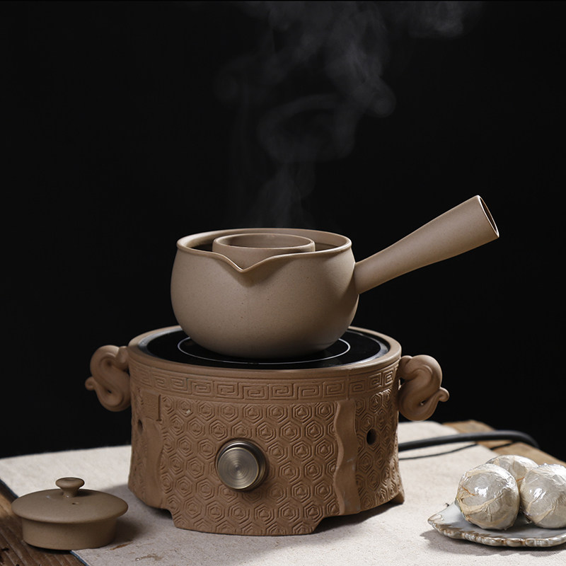 老段泥侧把陶壶普洱黑茶白茶煮茶壶功夫茶具配件小青柑创意泡茶器
