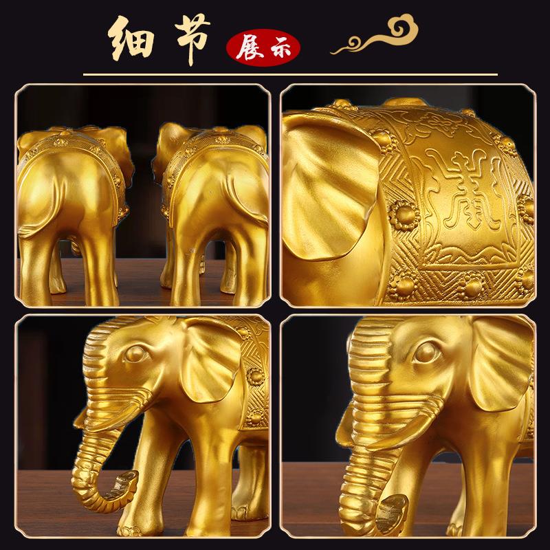 精品,黄铜大象摆件开业礼品家居工艺品财富吸水象黄铜象摆件