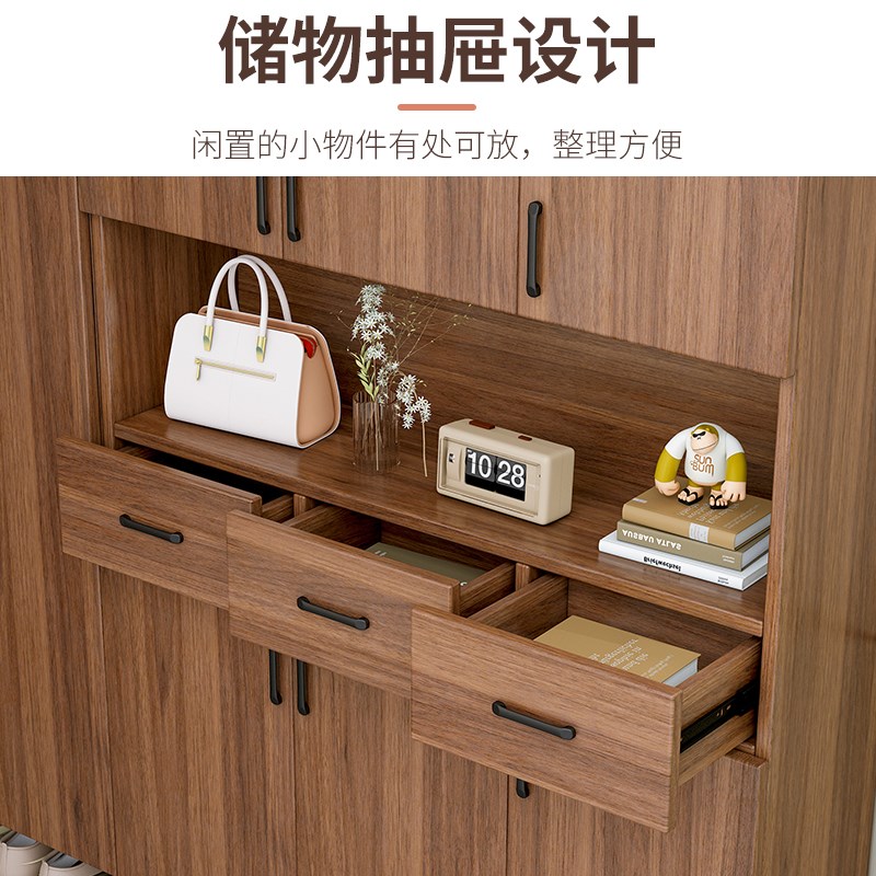 实木一体客厅门厅柜隔鞋柜全实木简约入户门口鞋柜定制家用新款