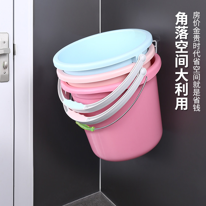 卫生间桶架壁挂式水桶置物架浴室家用免打孔不锈钢厕所洗澡桶挂钩
