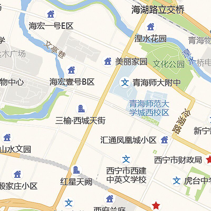 2021新款西宁市城区地图办公室挂图高清防水墙壁装饰实物推荐定制