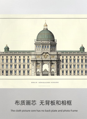 美式建筑装饰画 画芯 复古欧洲建筑地标教堂艺术画布 定制