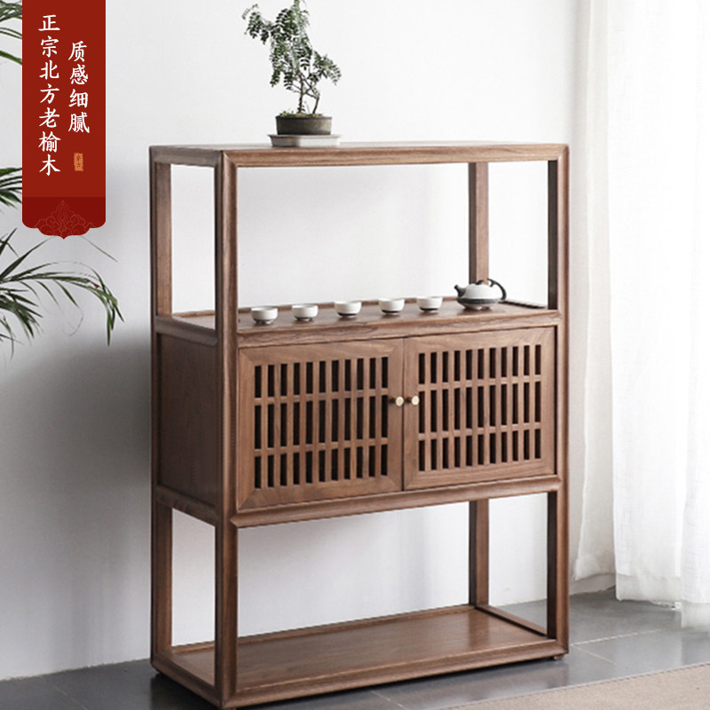 新中式茶边柜茶桌边柜小型 泡茶桌边茶叶柜 小茶桌侧边柜茶具收纳