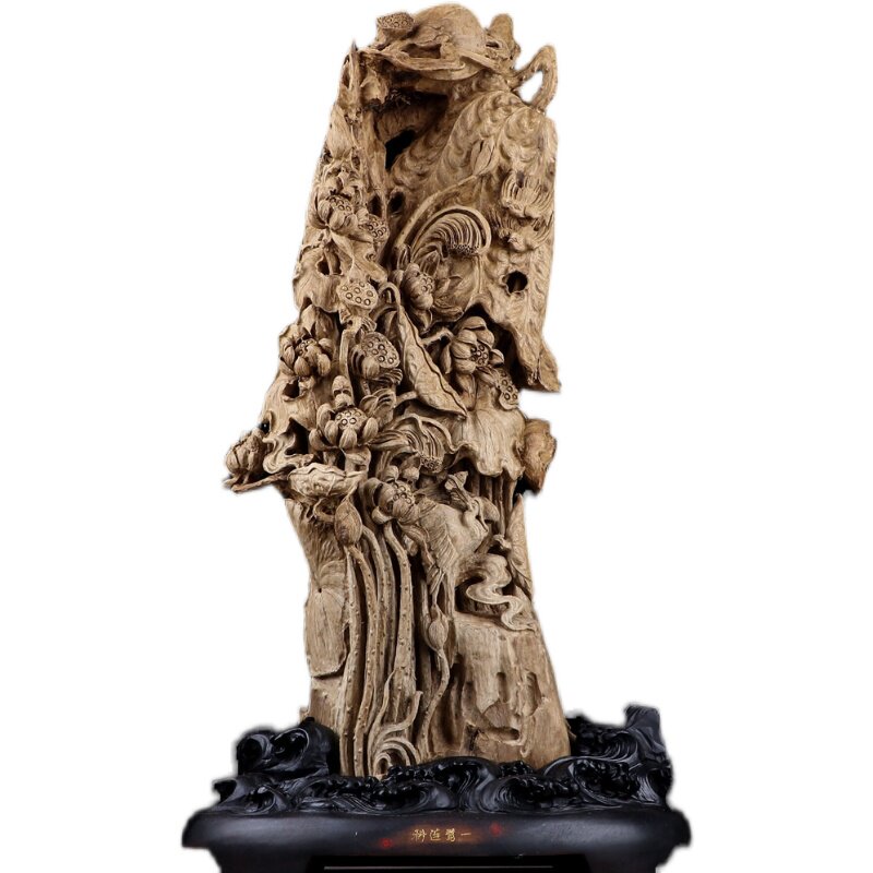 沉香随形山水木雕摆件雕刻工艺品家用供奉观音释迦摩尼佛像根雕大