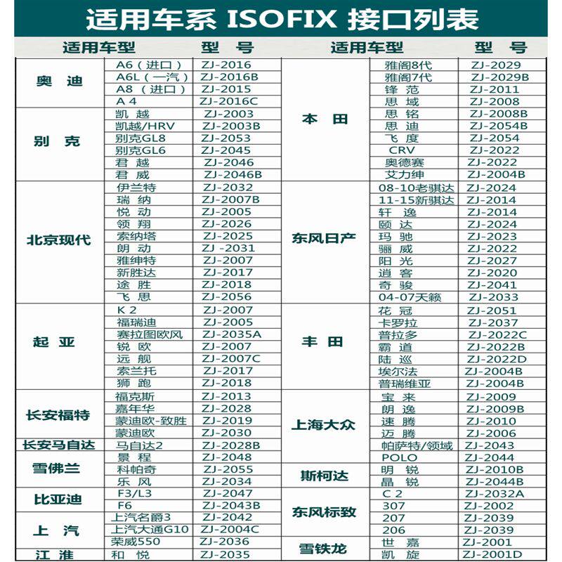 通用汽车儿童安全座椅isofix硬接口支架固定器latch加装配件扣卡