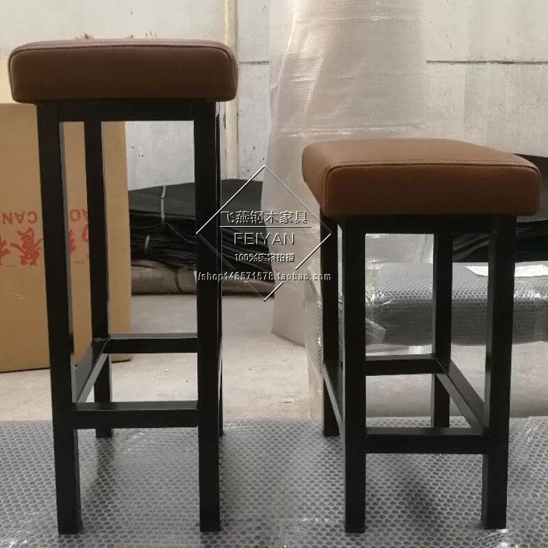 小方凳吧台凳铁艺KTV吧凳手机店柜台前台凳子商用高脚凳椅子