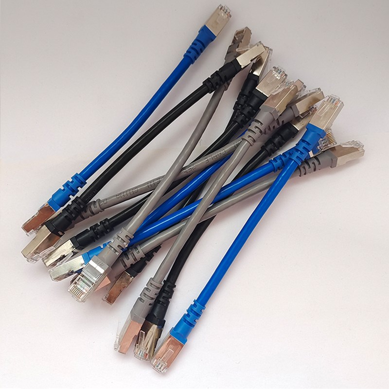 cat6e超六类双屏蔽网线SFTP机制工程网络跳线纯铜千兆超短8芯网线