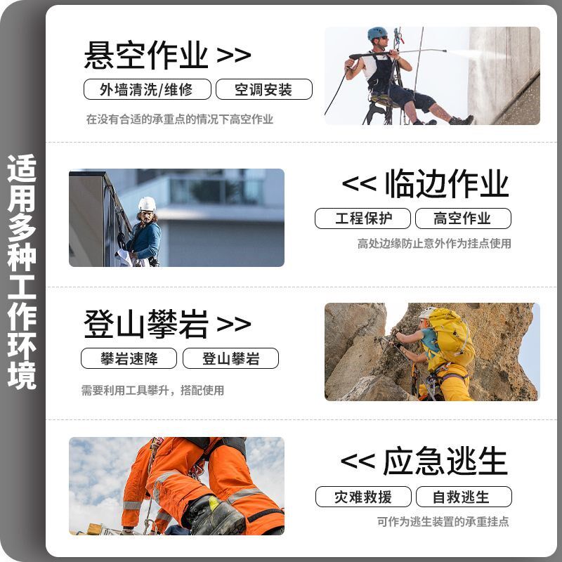 攀岩可拆卸锚点不锈钢岩钉挂片户外高空作业速降安全绳固定器