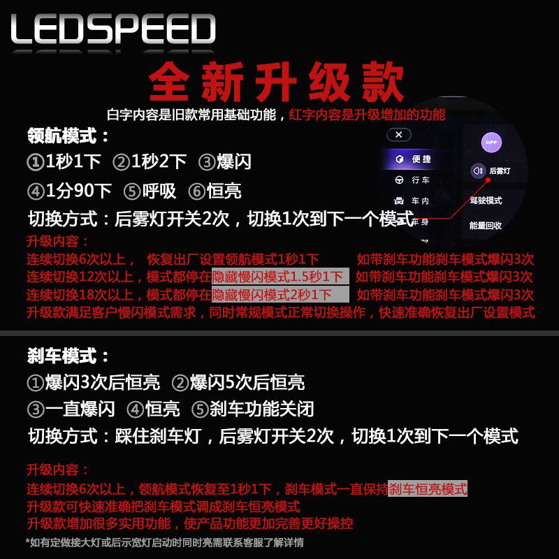 适用于魏牌高山改装LED领航灯爆闪警示灯防追尾灯后雾灯后杠灯
