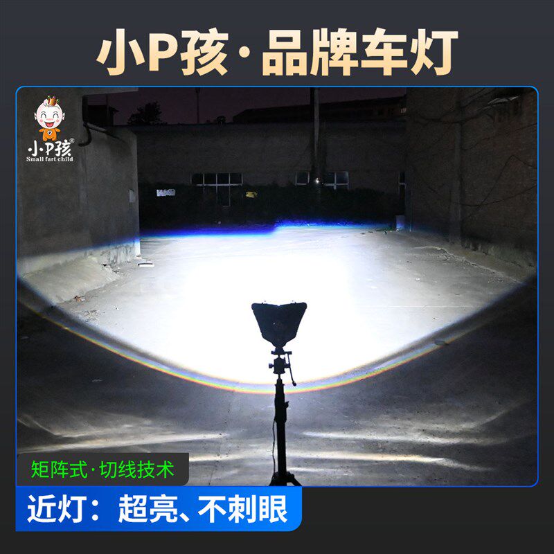电动车灯摩托车led大灯泡三轮车电瓶车改装内置超亮强光透镜射灯