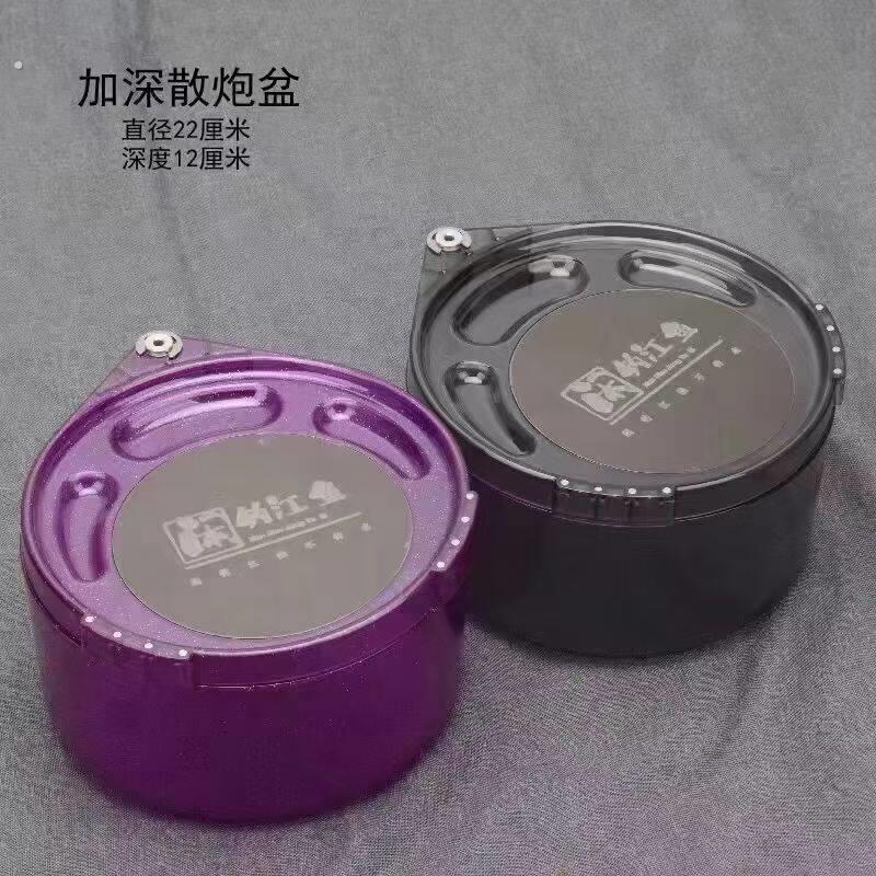 新款加深散炮拉饵盘黑坑全磁特大饵料盒透明钓椅箱通用强磁开饵盘