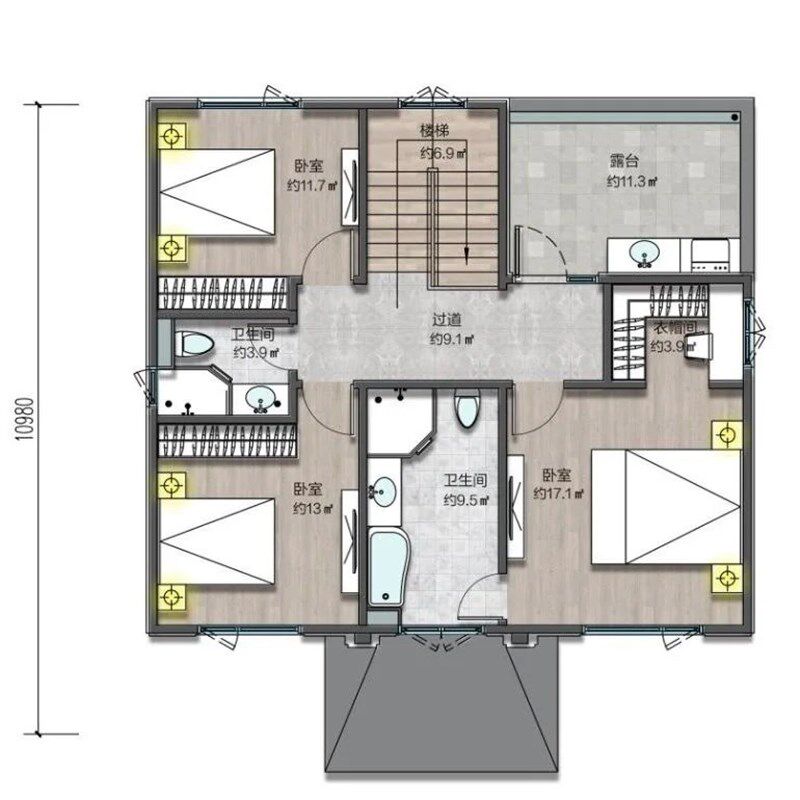 农村自建房设计图二层三层别墅设计图纸乡村房屋定制建筑施工图纸