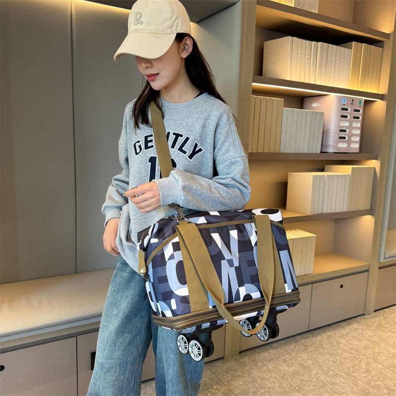 旅行袋女大容量带万向轮手提滑轮折叠待产行李收纳包短途出差搬家