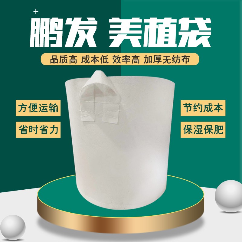 美植袋加厚无纺布植物育苗袋提手控根器营养袋种植袋白色营养钵