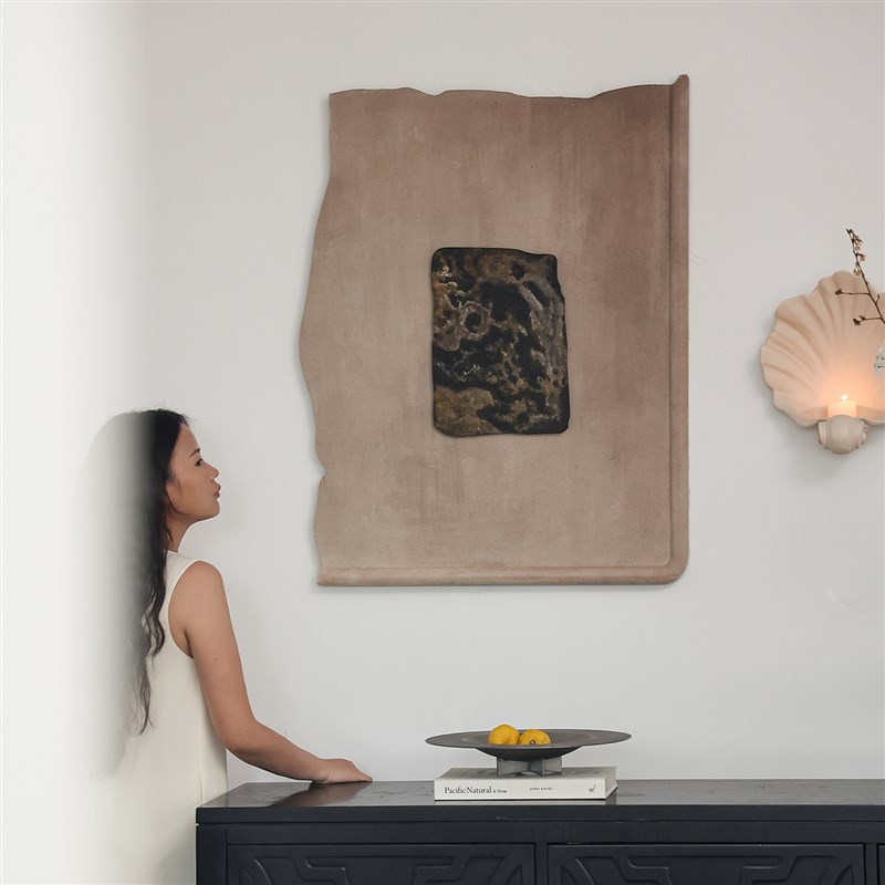 戊际中古立体艺术肌理装饰画小众不规则造型客厅玄关墙面装饰挂画