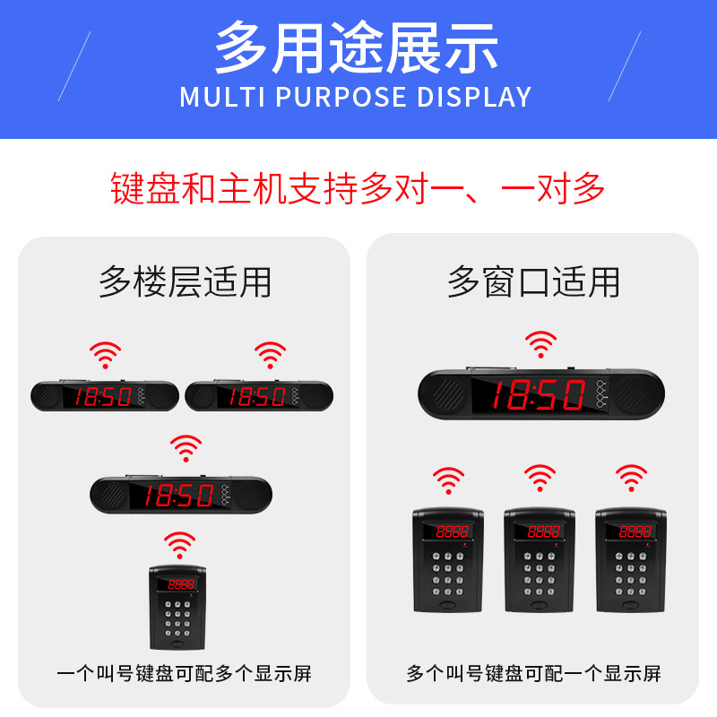 麻辣烫食堂餐厅无线快餐厅叫号器取餐器大音量排队商用系统呼叫机