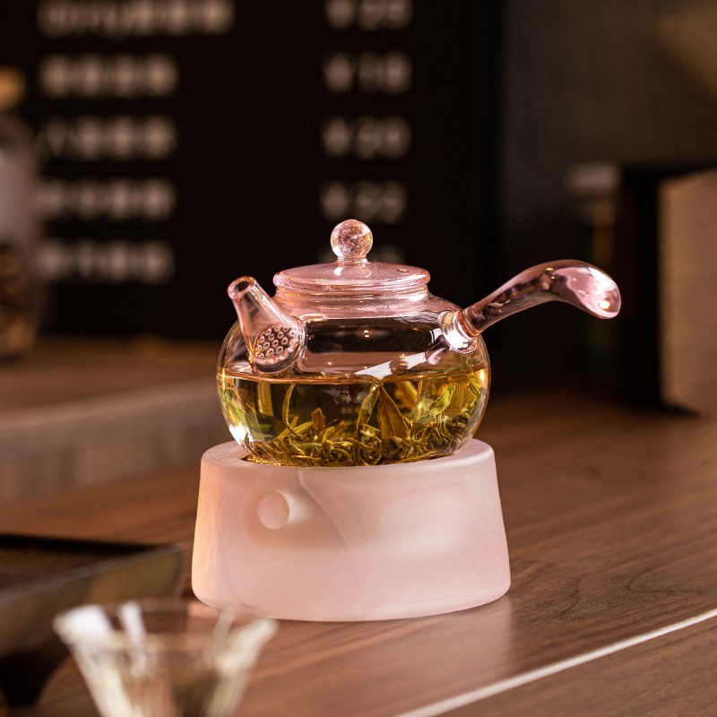 高硼硅侧把茶壶玻璃耐高温烧水壶花茶壶功夫茶具电陶炉煮茶壶套装