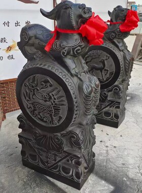 石雕门墩抱鼓石一对彷古青石吉祥招财石鼓庭院门口摆件镇宅石狮子