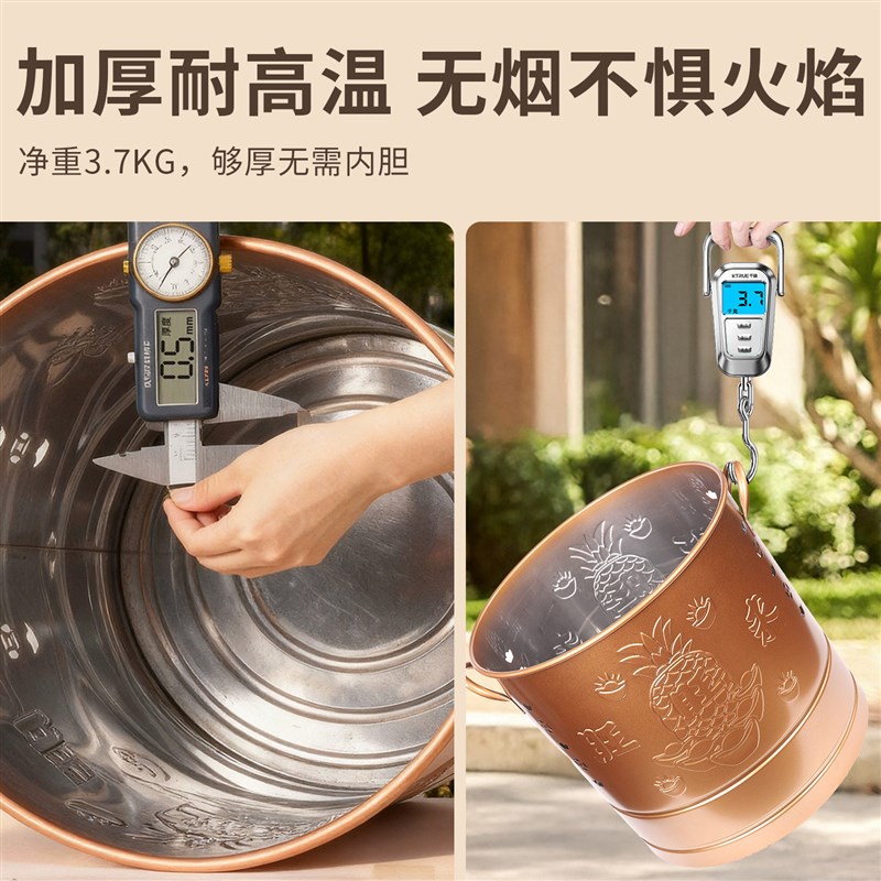 不锈钢家用烧纸桶拜神元宝筒烧炉铜香炉烧火炉化宝桶聚宝盆焚烧桶