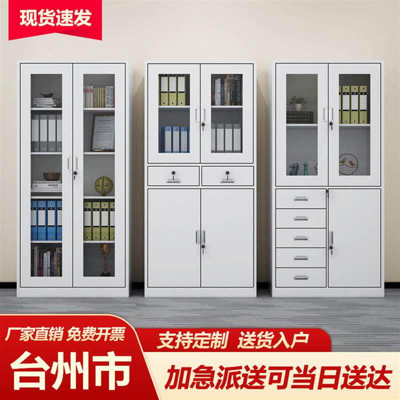 台州文件柜铁皮柜子办公室资料柜凭证柜档案柜收纳书柜带锁储物柜