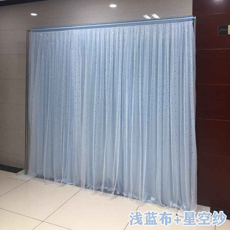 网红直播背景星空网纱婚庆背景纱幔布幔摄影房间装饰美甲拍照道具